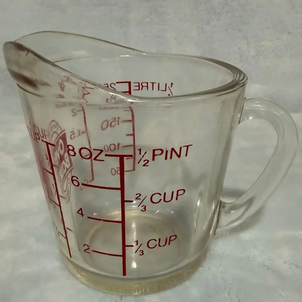 Vintage Fire-King Oven Basics 1 Cup Glass Measuring Cup Anchor Hocking
